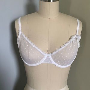 White dot mesh bra
